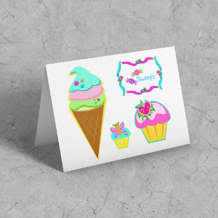 Eis und Cupcakes Dankeskarte