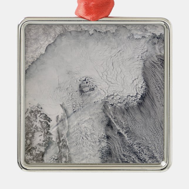 Eis- und Nebenstraßen im Meer von Okhotsk Ornament Aus Metall (Vorne)