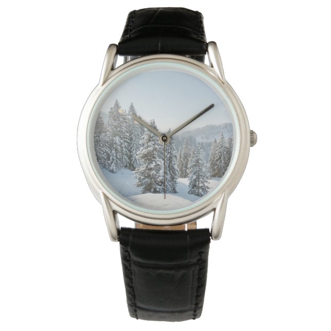 Eis und Schnee | Allgäu Bayern Süddeutschland Armbanduhr (Vorderseite)