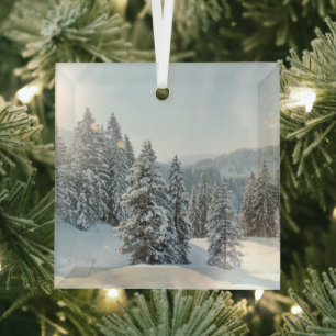 Eis und Schnee   Allgäu Bayern Süddeutschland Ornament Aus Glas