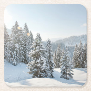 Eis und Schnee Allgäu Bayern Süddeutschland Rechteckiger Pappuntersetzer