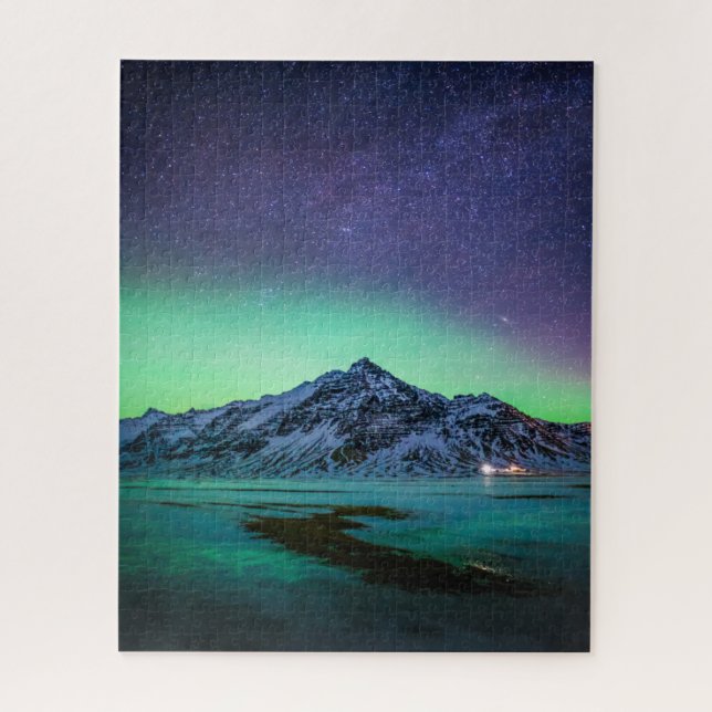 Eis und Schnee | Aurora Borealis Milky Way Island (Vertikal)
