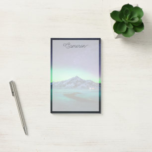 Eis und Schnee Aurora Borealis Milky Way Island Post-it Klebezettel