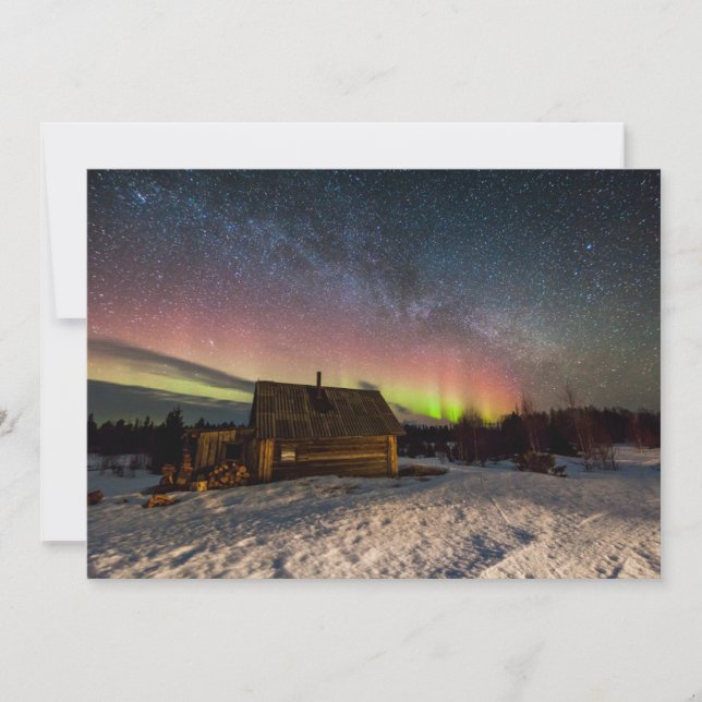 Eis und Schnee | Aurora Polaris Murmansk, Island Dankeskarte (Vorderseite)