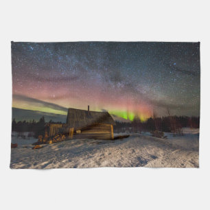 Eis und Schnee Aurora Polaris Murmansk, Island Geschirrtuch