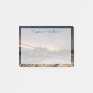 Eis und Schnee   Aurora Polaris Murmansk, Island Post-it Klebezettel