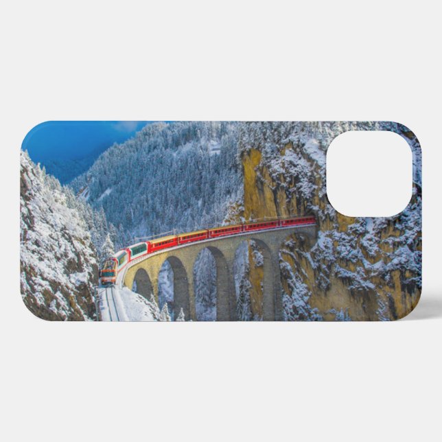 Eis und Schnee | Bernina Express, Schweiz iPhone Hülle (Rückseite (Horizontal))