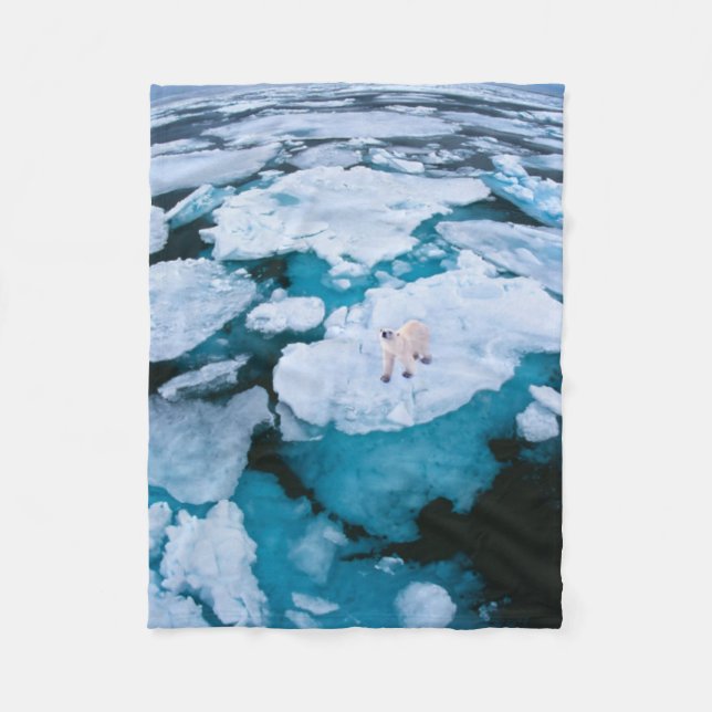 Eis und Schnee | Eisbär, arktischer Ozean, Svalbar Fleecedecke (Vorderseite)