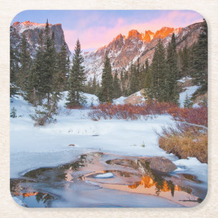 Eis und Schnee Estes Park, Colorado Rechteckiger Pappuntersetzer