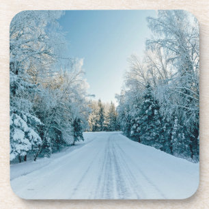 Eis und Schnee Frozen Winter Road Russland, Sibi Getränkeuntersetzer