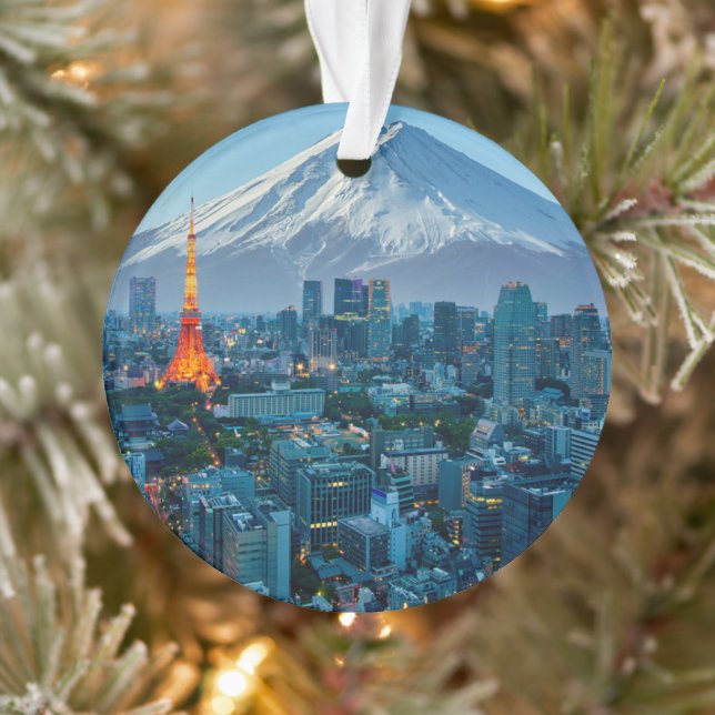 Eis und Schnee | Fuji & Tokyo Skyline Ornament (Baum)