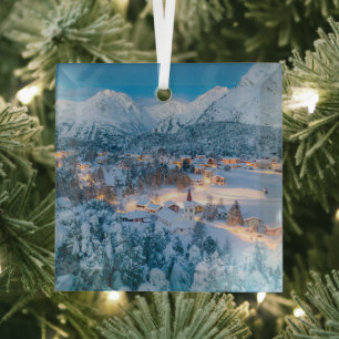 Eis und Schnee Graubunden, Engadin, Schweiz Ornament Aus Glas