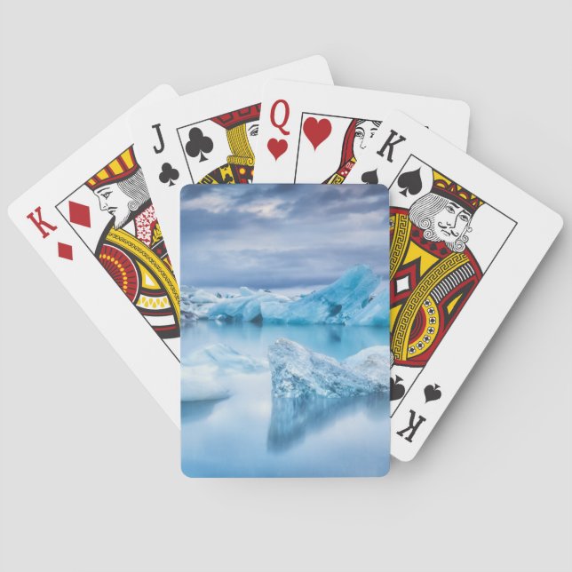 Eis und Schnee | Jokulsarlon Lagoon, Island Spielkarten (Rückseite)