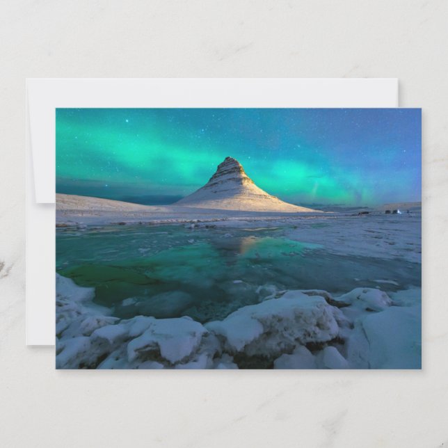 Eis und Schnee | Kirkjufell Mountain, Island Dankeskarte (Vorderseite)