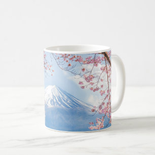 Eis und Schnee Kirschblüten Berg Fuji Japan Kaffeetasse
