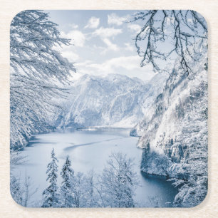 Eis und Schnee Königssee, Deutschland Rechteckiger Pappuntersetzer