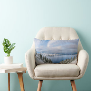 Eis und Schnee   Kratersee Oregon Lendenkissen
