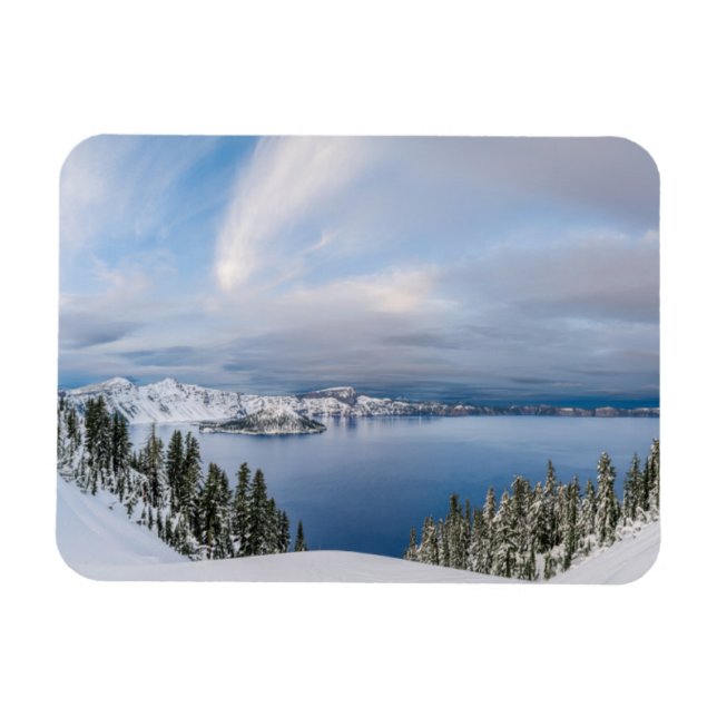 Eis und Schnee | Kratersee Oregon Magnet (Horizontal)