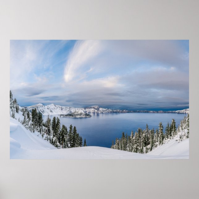 Eis und Schnee | Kratersee Oregon Poster (Vorne)