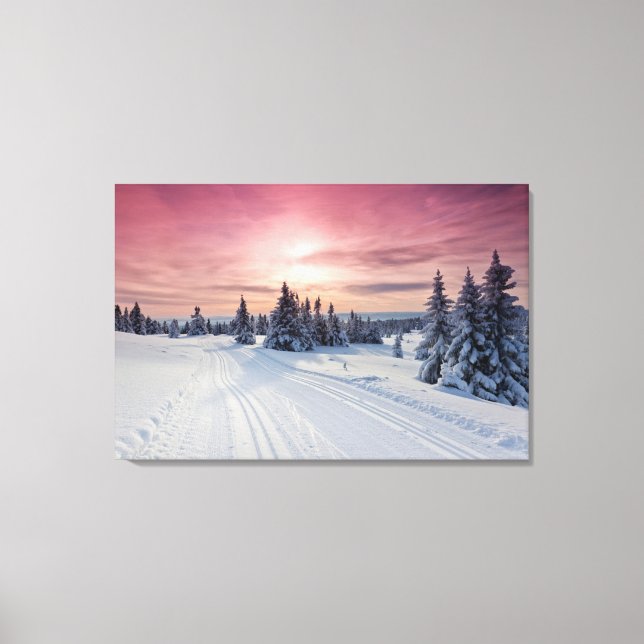 Eis und Schnee | Lillehammer, Norwegen Leinwanddruck (Vorderseite)