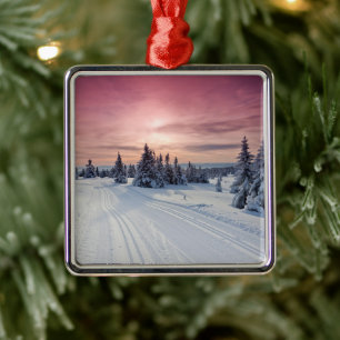Eis und Schnee Lillehammer, Norwegen Ornament Aus Metall