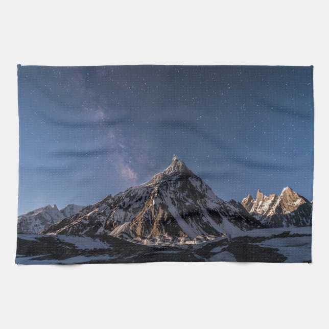 Eis und Schnee | Milky Way Baltoro Glacier, Pakist Geschirrtuch (Horizontal)
