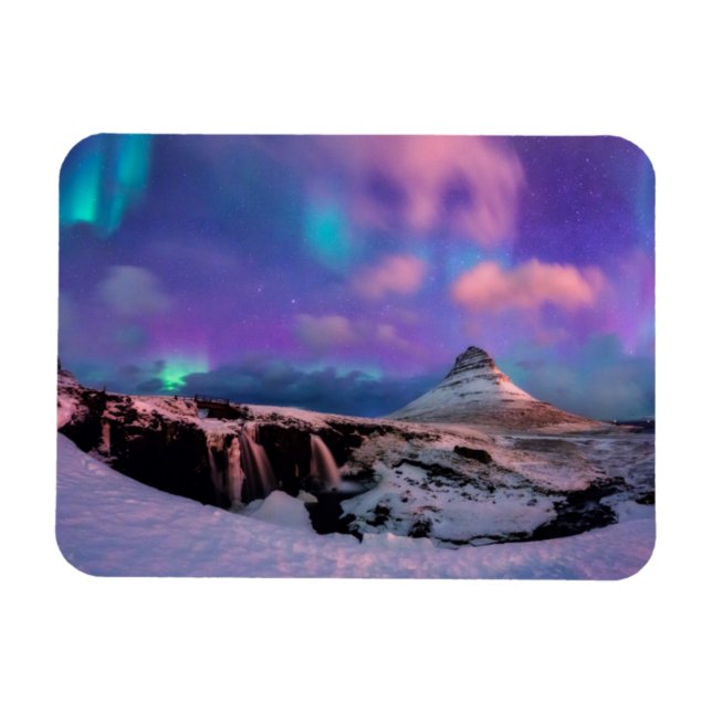 Eis und Schnee | Nordlichter, Kirkjufell Magnet (Horizontal)