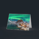 Eis und Schnee | Nordlichter, Norwegen Karte<br><div class="desc">Dieses phantastische Getty Images Foto besticht durch die Nordlichter in Norwegen,  den Nordland Landkreis,  den Lofoten Islands District,  die Moskenes Gemeinde und Hamnoy.</div>