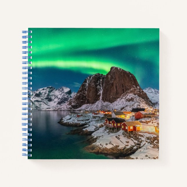 Eis und Schnee | Nordlichter, Norwegen Notizbuch (Vorderseite)