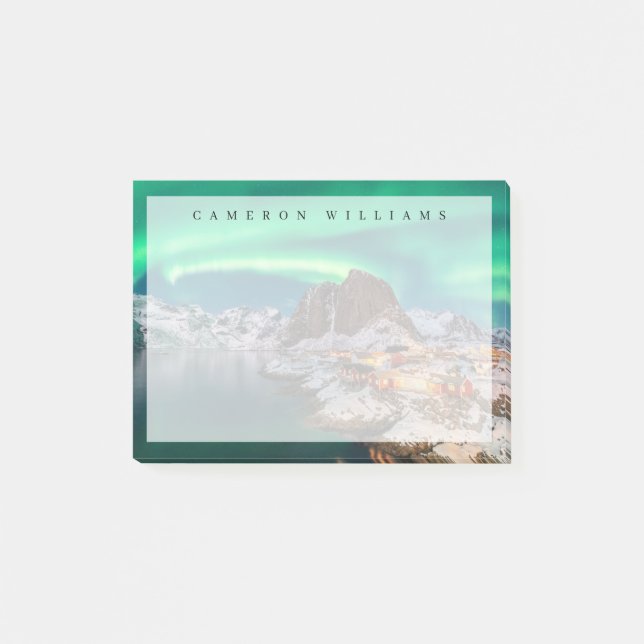 Eis und Schnee | Nordlichter, Norwegen Post-it Klebezettel (Vorderseite)