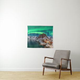 Eis und Schnee   Nordlichter, Norwegen Wandteppich