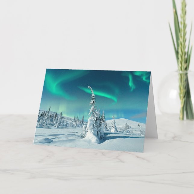 Eis und Schnee | Northern Lights, Lappland, Finnla Karte (Vorderseite)