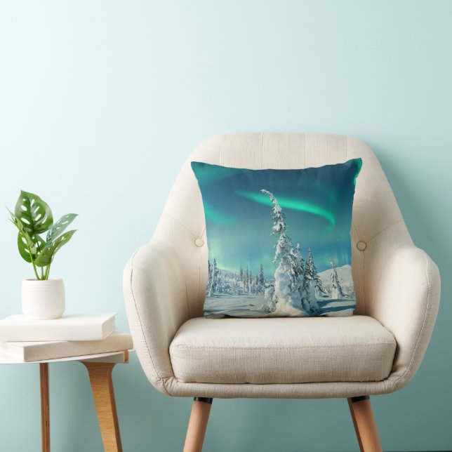 Eis und Schnee | Northern Lights, Lappland, Finnla Kissen (Stuhl )