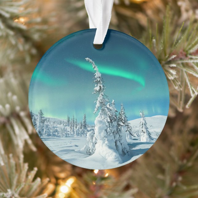 Eis und Schnee | Northern Lights, Lappland, Finnla Ornament (Baum)