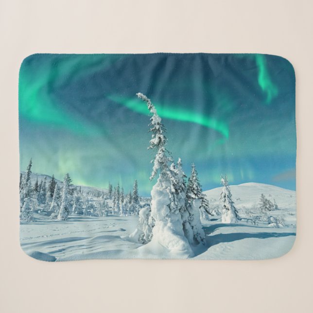 Eis und Schnee | Northern Lights, Lappland, Finnla Sherpadecke (Vorderseite (Horizontal))