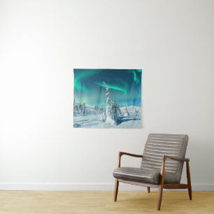 Eis und Schnee Northern Lights, Lappland, Finnla Wandteppich