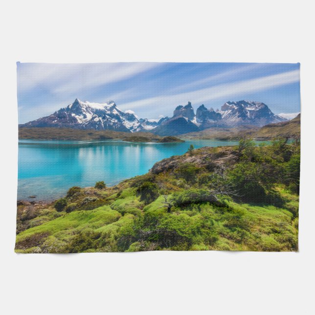Eis und Schnee | Pehoe-See, Patagonia, Chile Geschirrtuch (Horizontal)