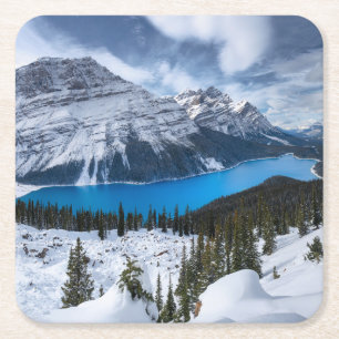 Eis und Schnee Peyto-See, Kanadische Rockies Rechteckiger Pappuntersetzer