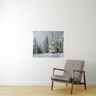 Eis und Schnee Pine Woodland, Österreich Wandteppich