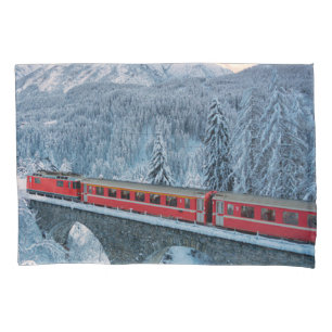 Eis und Schnee Red Bernina Express Zug Schweiz Kissenbezug