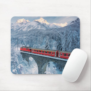 Eis und Schnee Red Bernina Express Zug Schweiz Mousepad
