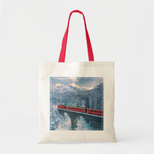 Eis und Schnee Red Bernina Express Zug Schweiz Tragetasche