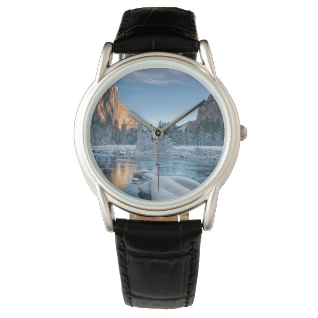 Eis und Schnee | Rime Ice im Yosemite-Tal Armbanduhr (Vorderseite)