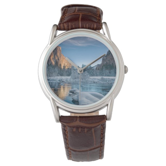 Eis und Schnee | Rime Ice im Yosemite-Tal Armbanduhr (Vorderseite)