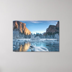 Eis und Schnee Rime Ice im Yosemite-Tal Leinwanddruck