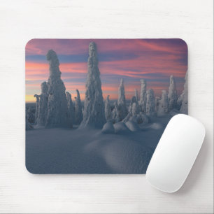 Eis und Schnee Schneebedeckte Bäume, Lappland, F Mousepad