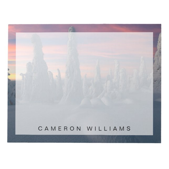 Eis und Schnee | Schneebedeckte Bäume, Lappland, F Notizblock (Vorderseite)