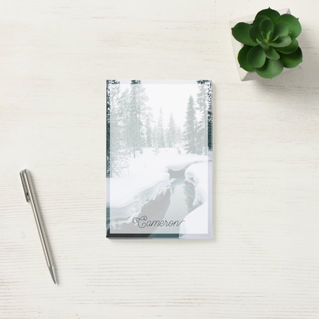 Eis und Schnee | Streit in einer schneebedeckten W Post-it Klebezettel (Büro)