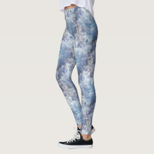 Eis und Schnee Textured Blue Weihnachtsmuster Leggings