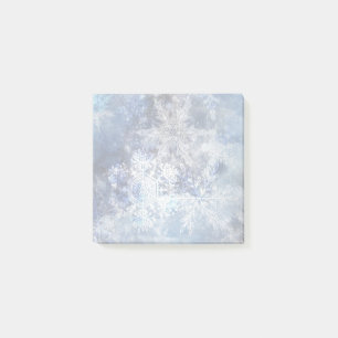 Eis und Schnee Textured Blue Weihnachtsmuster Post-it Klebezettel